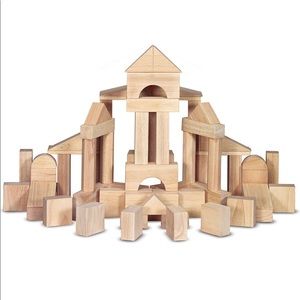Melissa & Doug Standard Unit Solid-Wood Building Blocks (26 pieces)